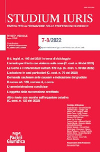 Studium iuris. Rivista per la formazione nelle professioni giuridiche (2022). Vol. 7-8