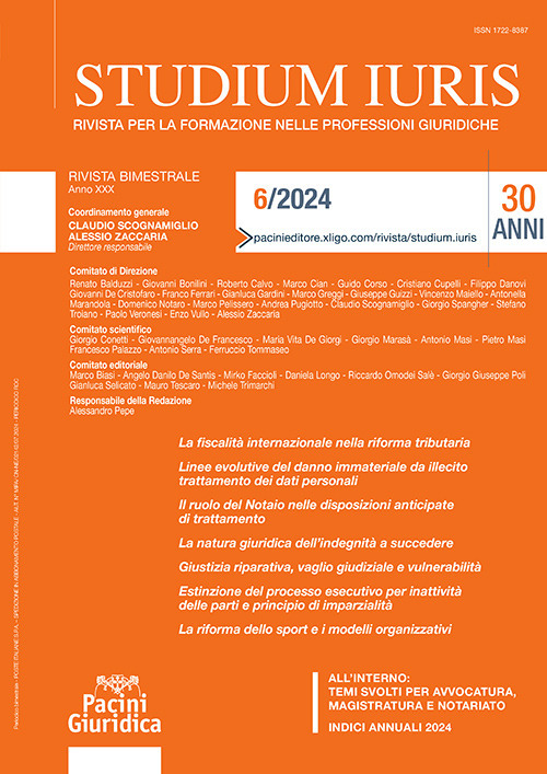 Studium iuris. Rivista per la formazione nelle professioni giuridiche (2024). Vol. 6