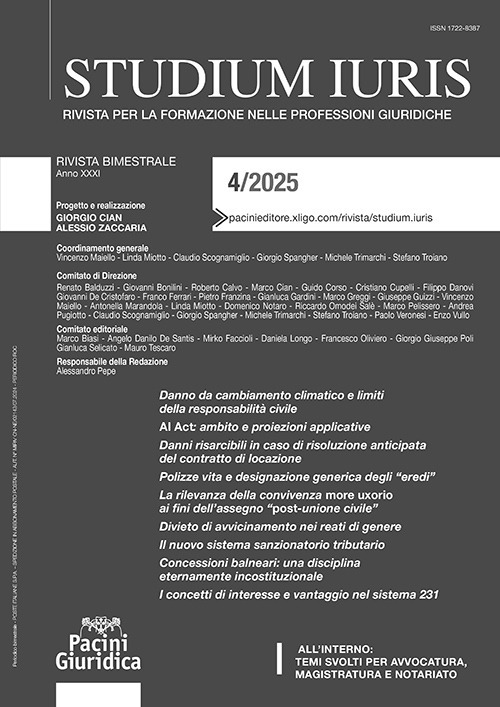 Studium iuris. Rivista per la formazione delle professioni giuridiche (2025). Vol. 4