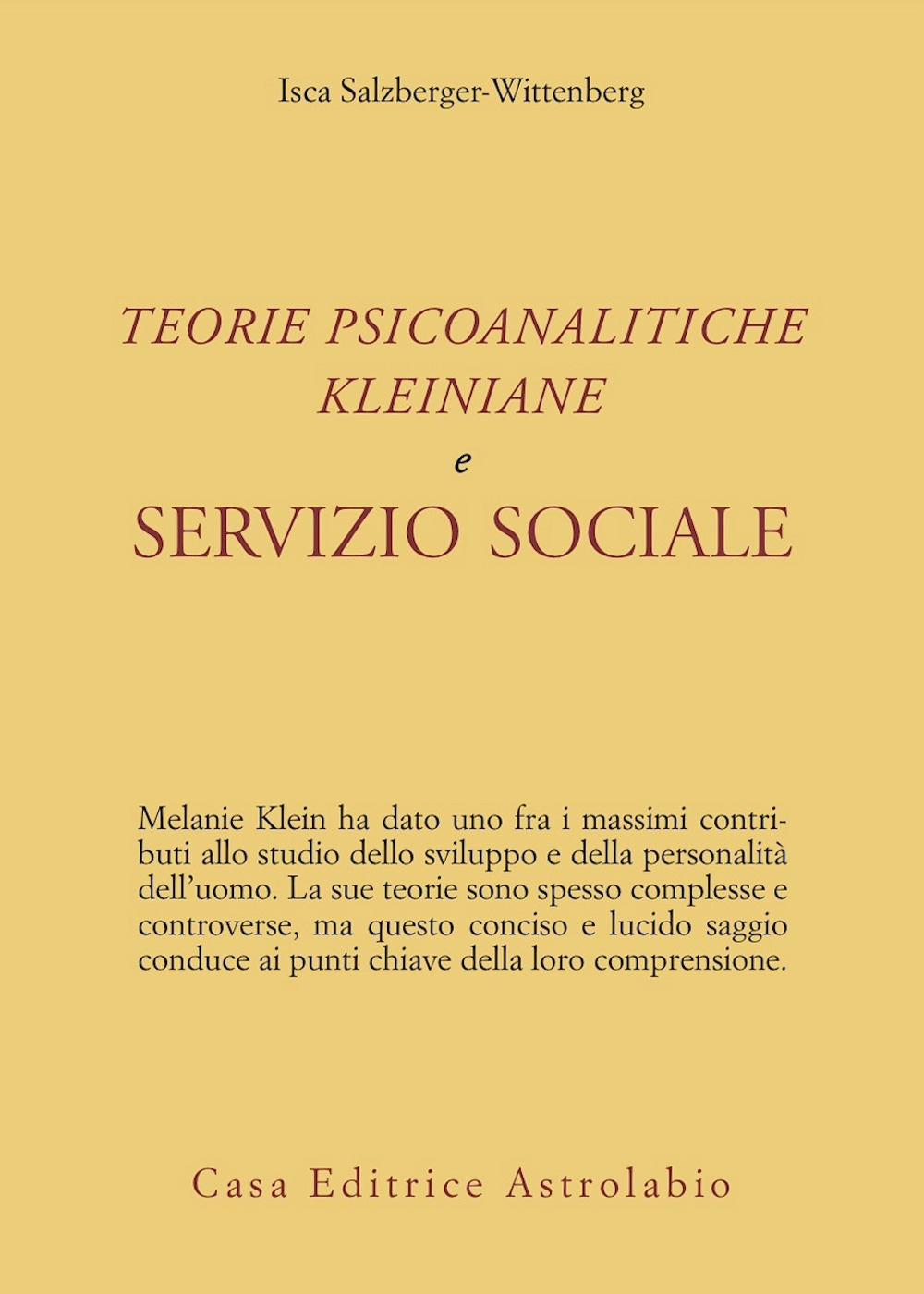 Teorie psicoanalitiche kleiniane e servizio sociale