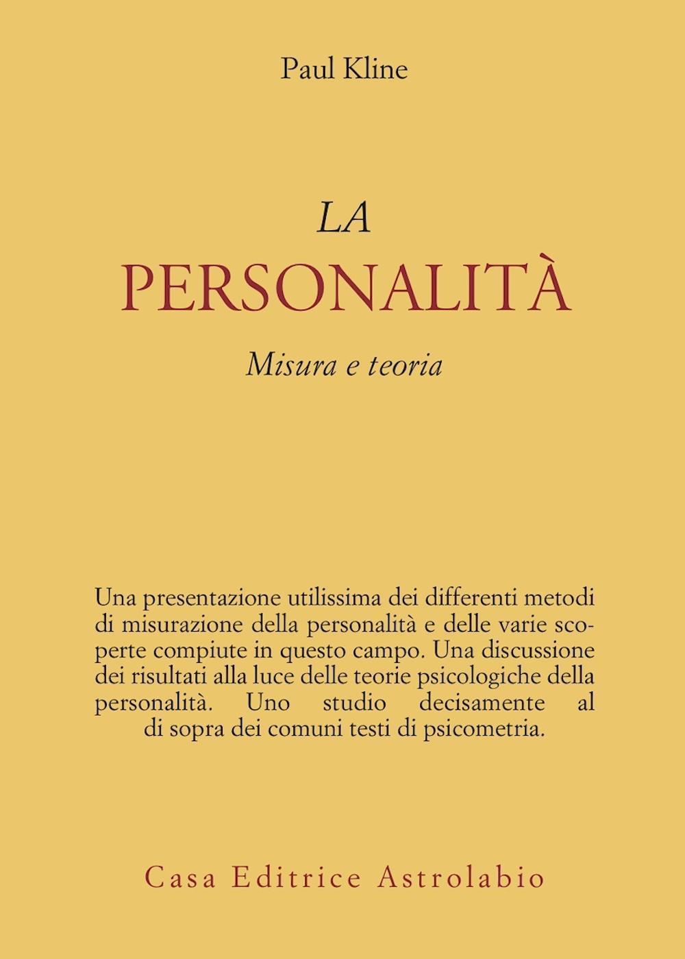 La personalità. Misura e teoria