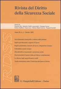 RDSS. Rivista del diritto della sicurezza sociale (2003). Vol. 2