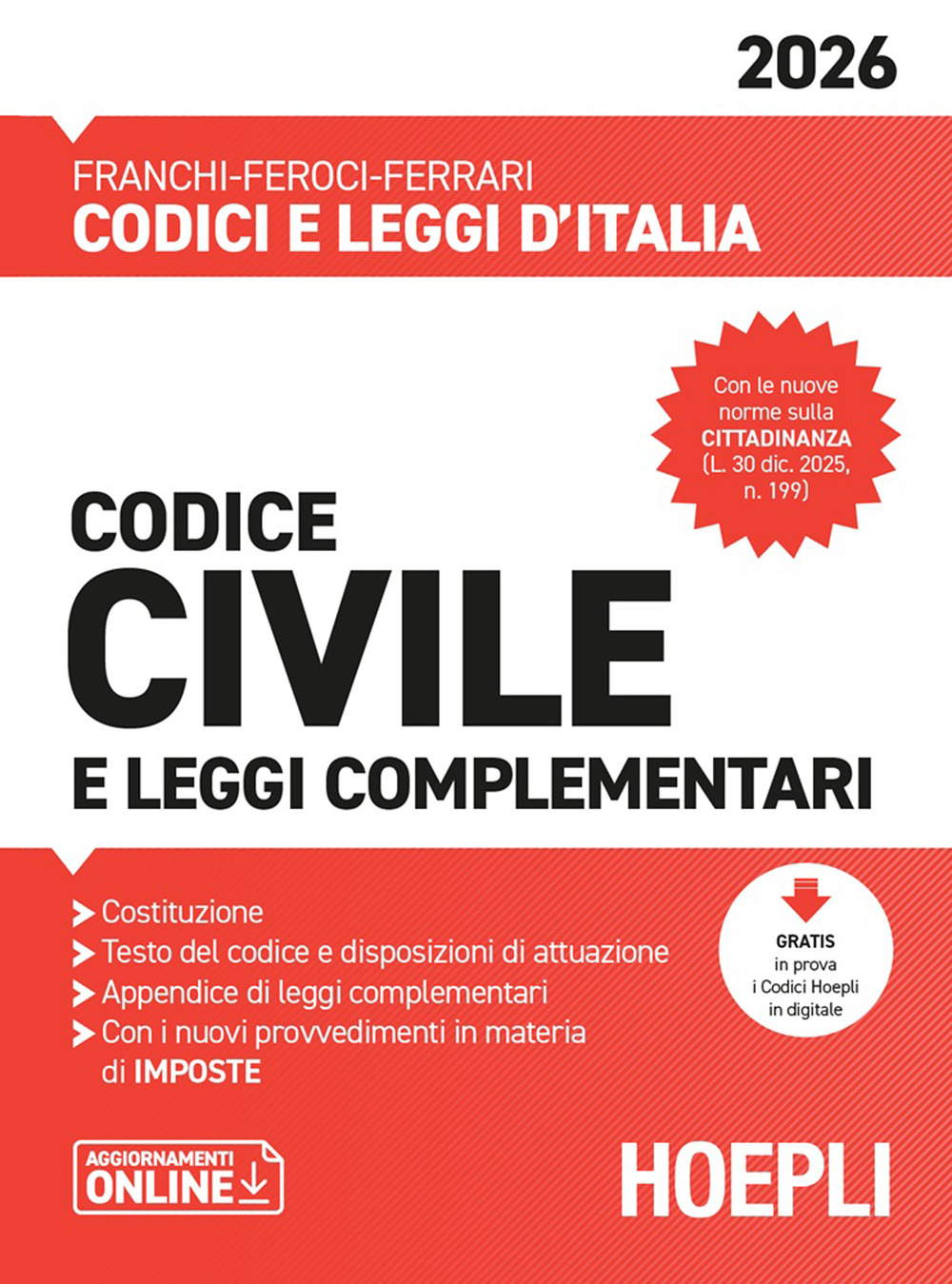 Codice civile e leggi complementari 2026. Nuova ediz.