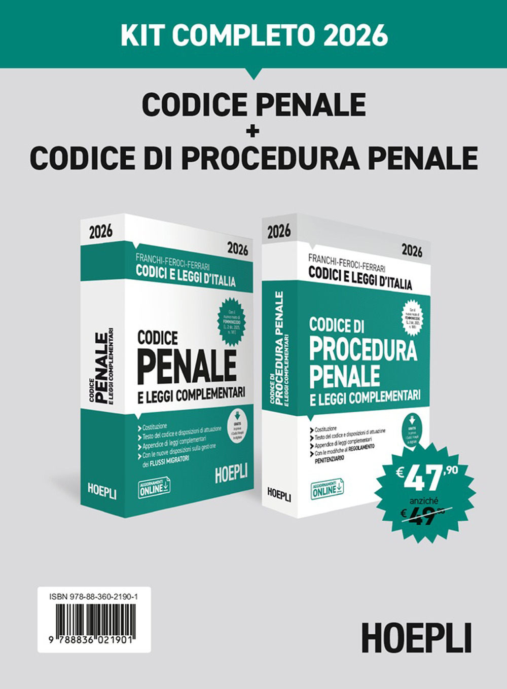 Codice penale + Codice di procedura penale. Kit completo 2026. Con espansione online