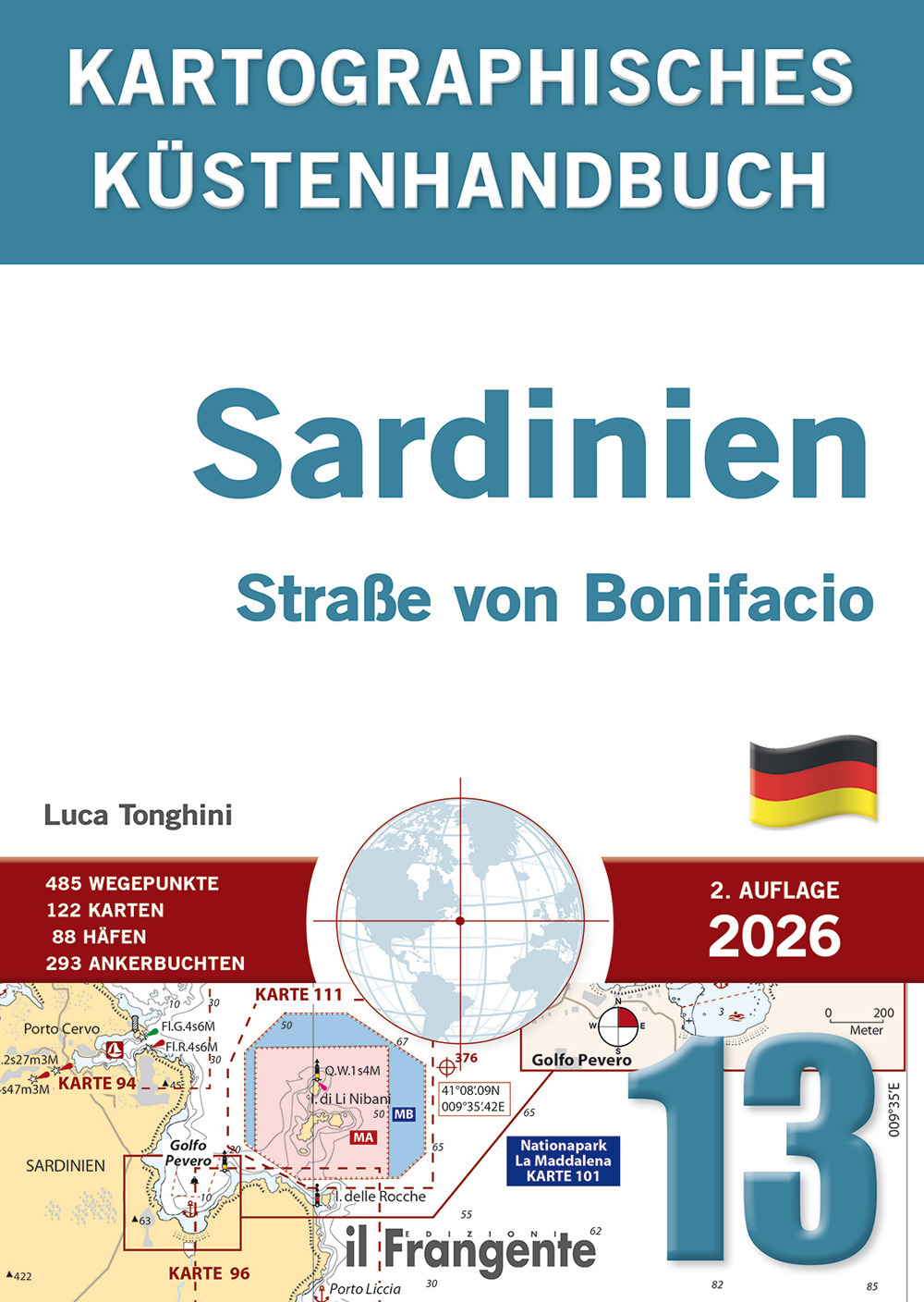 Kartographisches küstenhandbuch 13. Sardinien und die Straße von Bonifacio