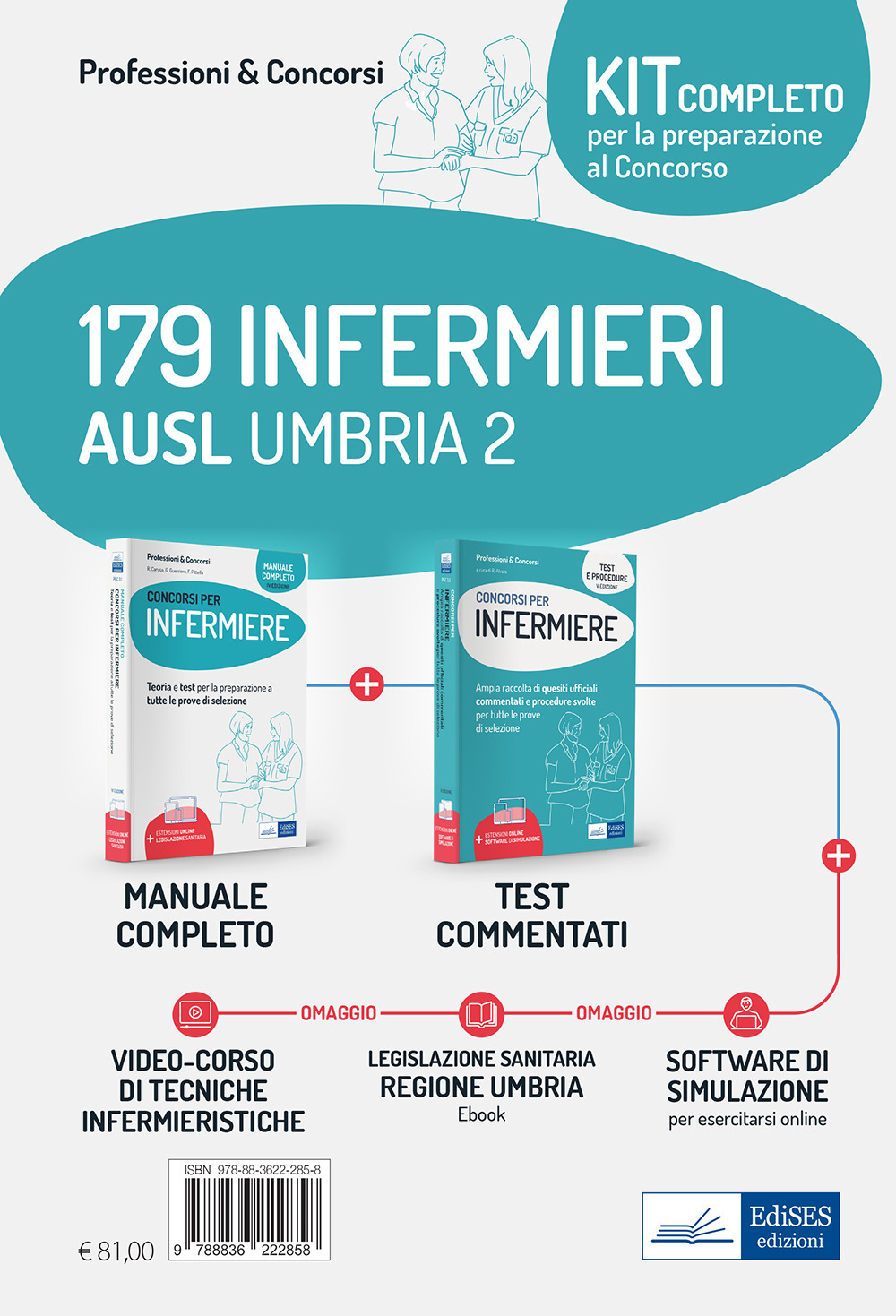 Kit completo per la preparazione al concorso 179 infermieri AUSL Umbria 2. Con e-book. Con software di simulazione. Con Video