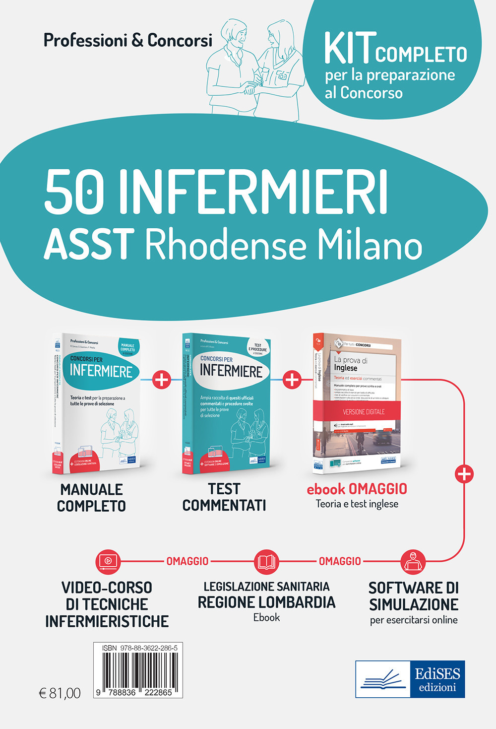 Kit concorso 50 Infermieri ASST Rhodense Milano. Con e-book. Con software di simulazione. Con videocorso