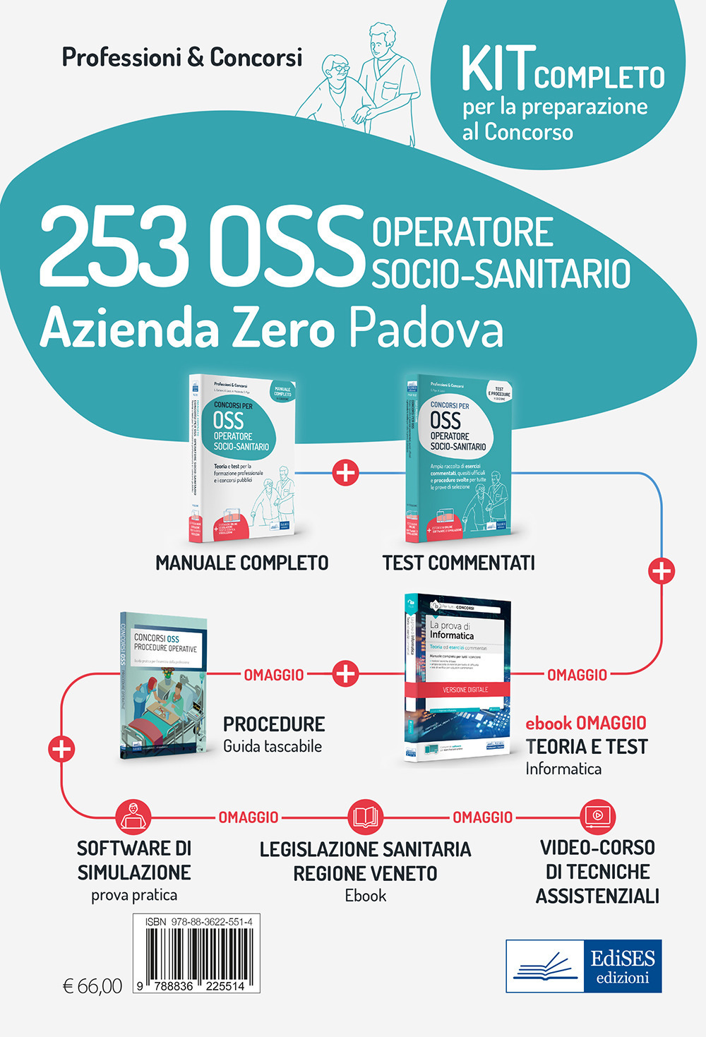 Kit concorso 253 OSS Azienda Zero Padova: manuale e test. Con ebook. Con software di simulazione