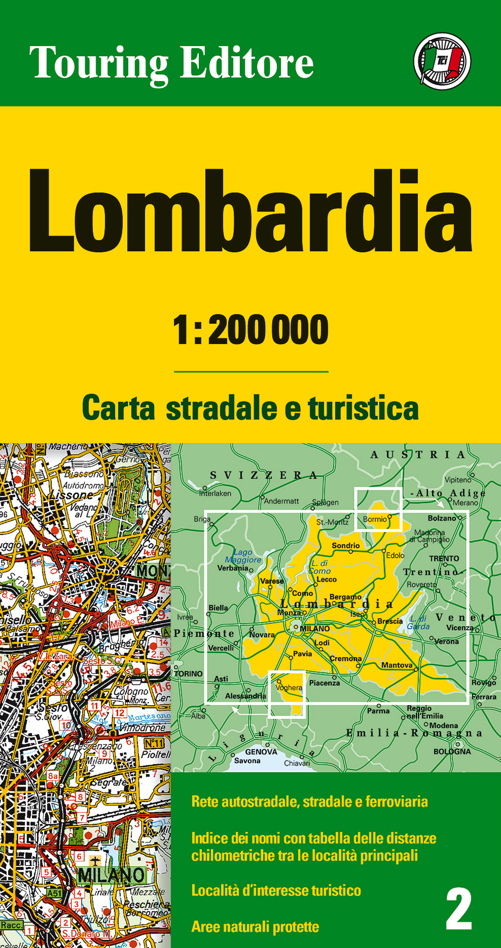 Lombardia 1:200.000. Ediz. multilingue