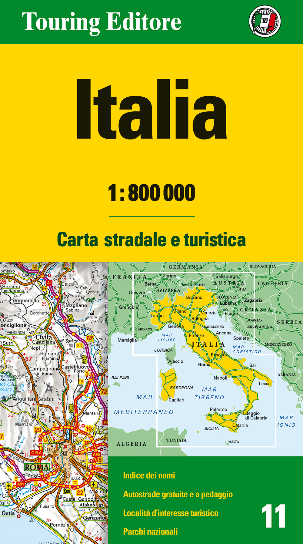 Italia 1:800.000. Carta stradale e turistica. Ediz. multilingue