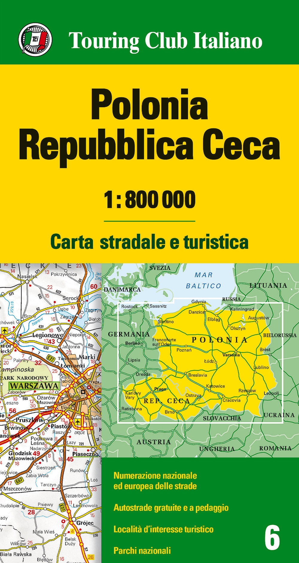 Polonia, Repubblica Ceca 1:800.000. Carta stradale e turistica. Ediz. multilingue