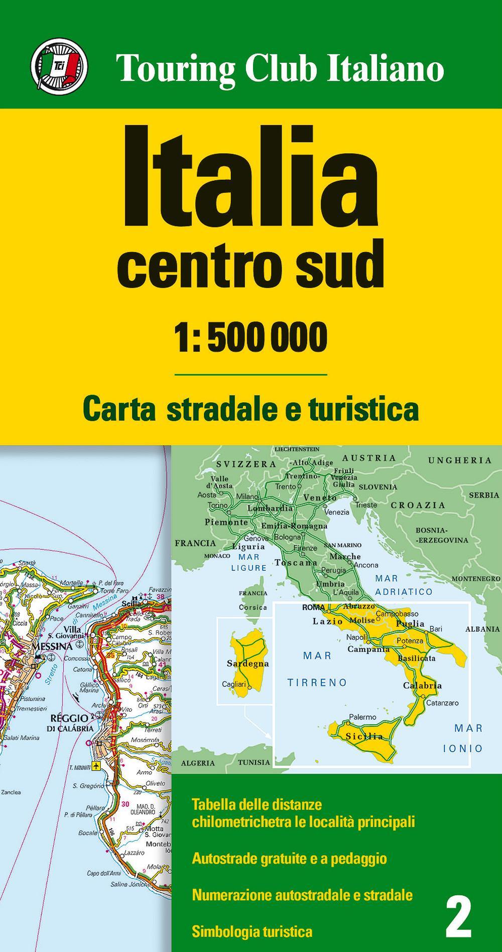 Italia centro sud 1:500.000. Carta stradale e turistica