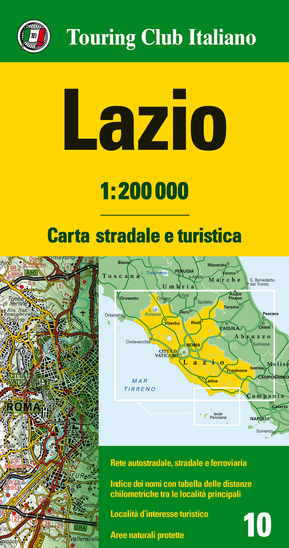 Lazio 1:200.000. Carta stradale e turistica. Ediz. multilingue