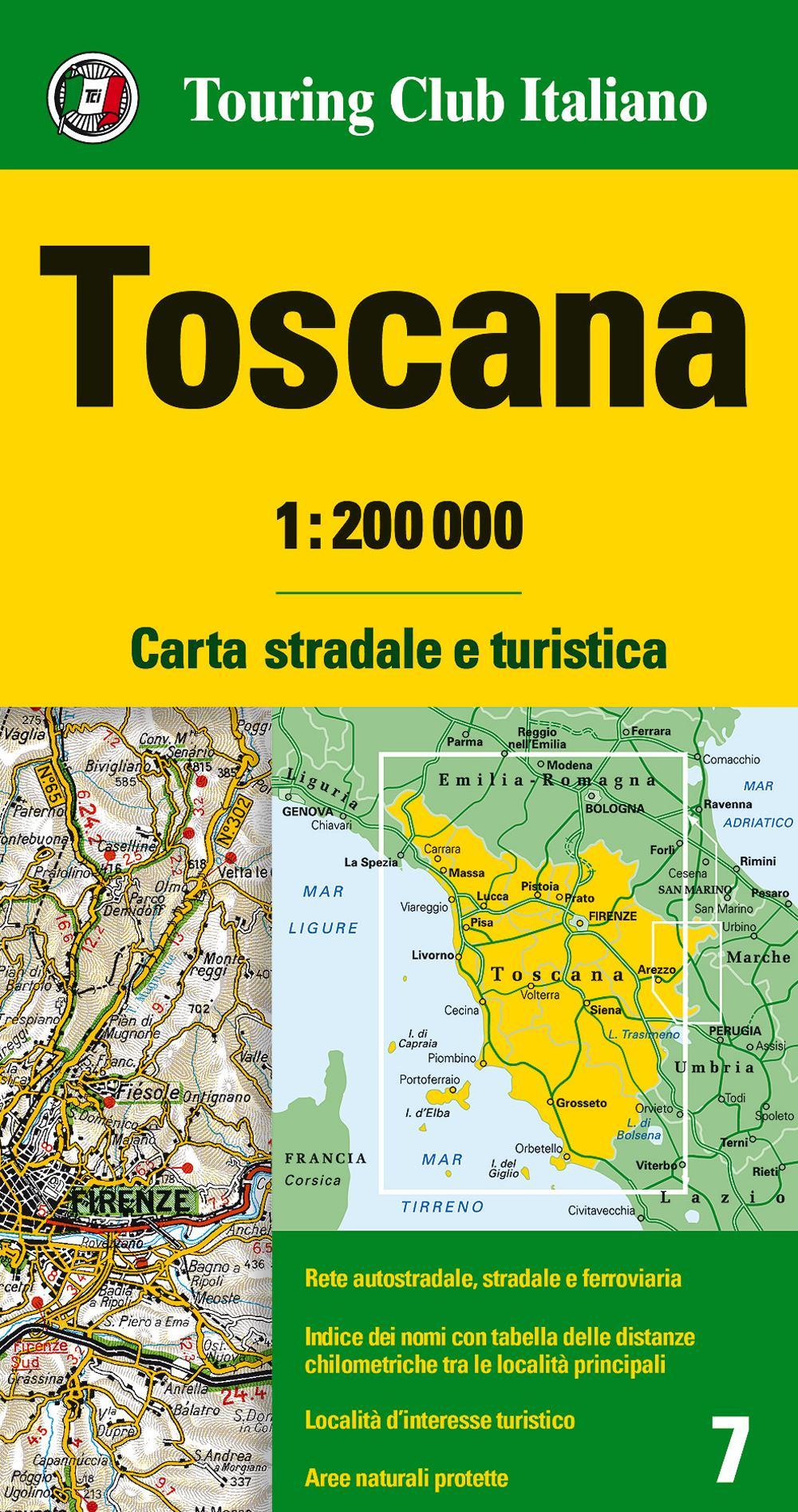 Toscana 1:200.000. Carta stradale e turistica