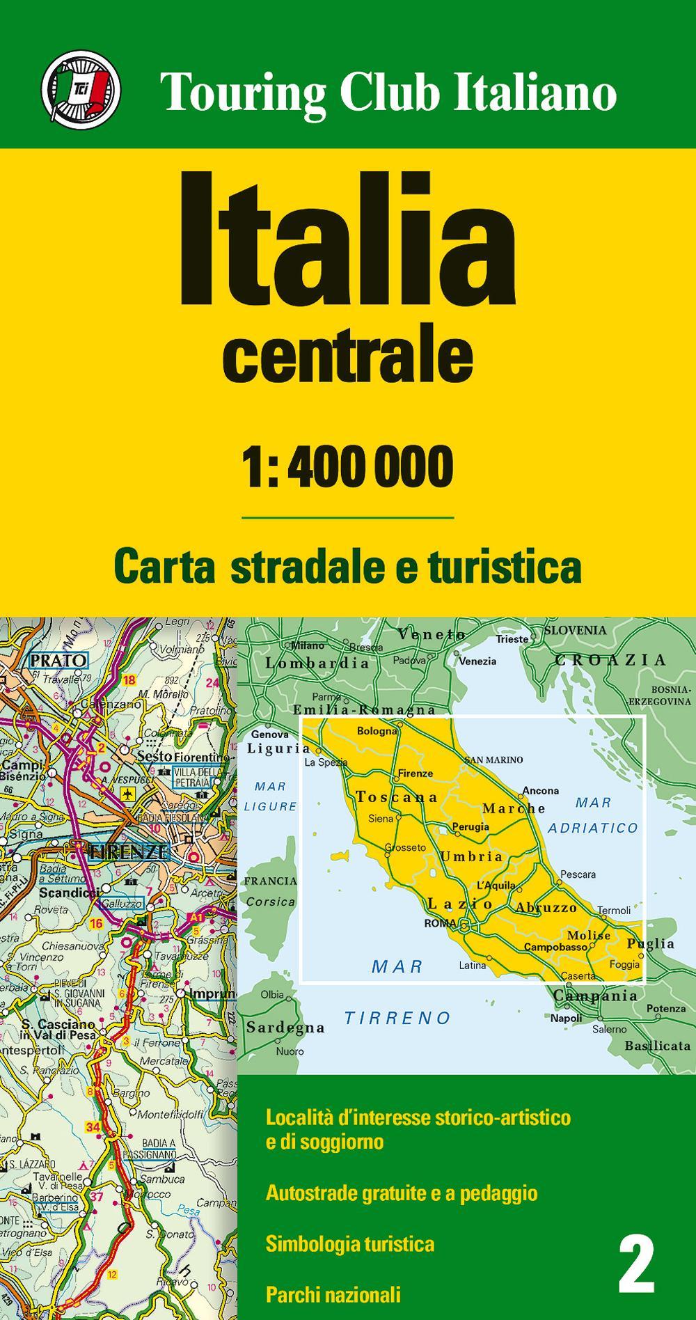 Italia centrale 1:400.000. Carta stradale e turistica