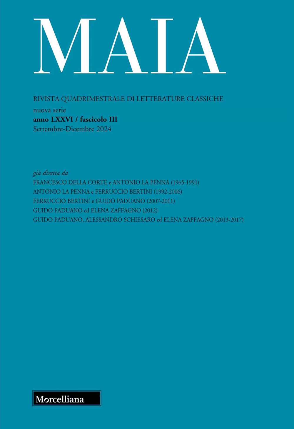 Maia. Rivista di letterature classiche (2024). Vol. 3