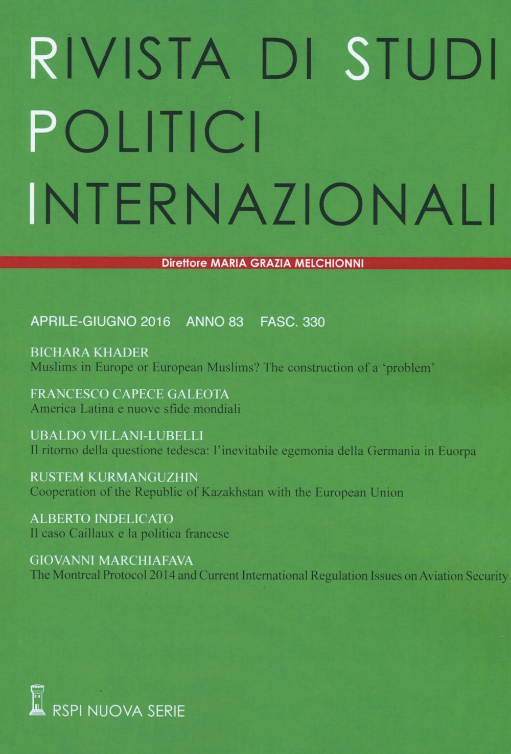 Rivista di studi politici internazionali (2016). Vol. 2