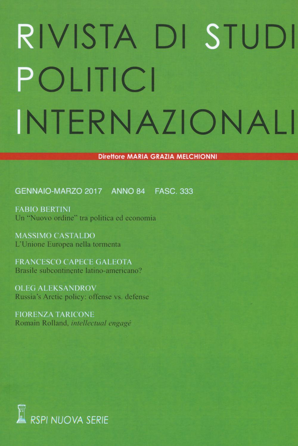 Rivista di studi politici internazionali (2017). Vol. 1