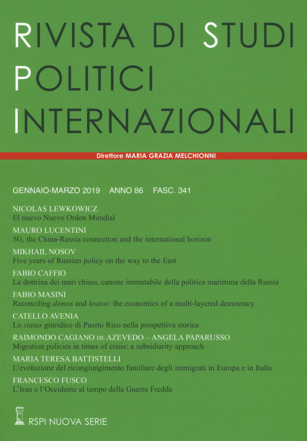 Rivista di studi politici internazionali (2019). Vol. 1