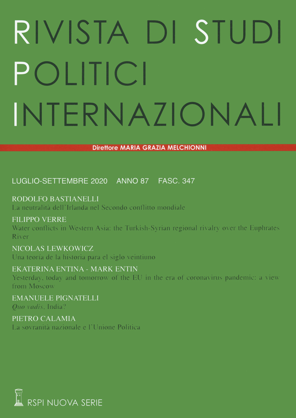 Rivista di studi politici internazionali (2020). Vol. 3