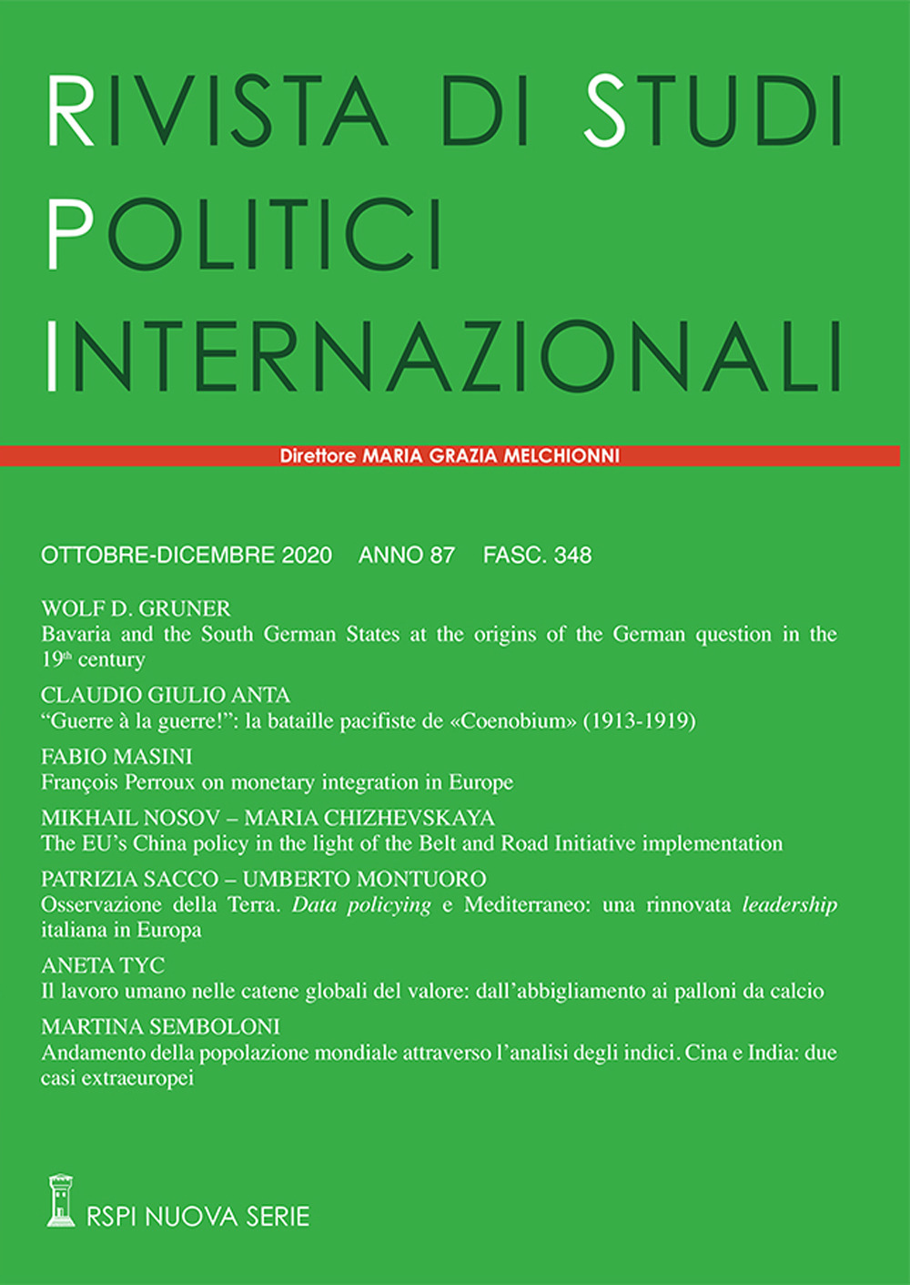 Rivista di studi politici internazionali (2020). Vol. 4