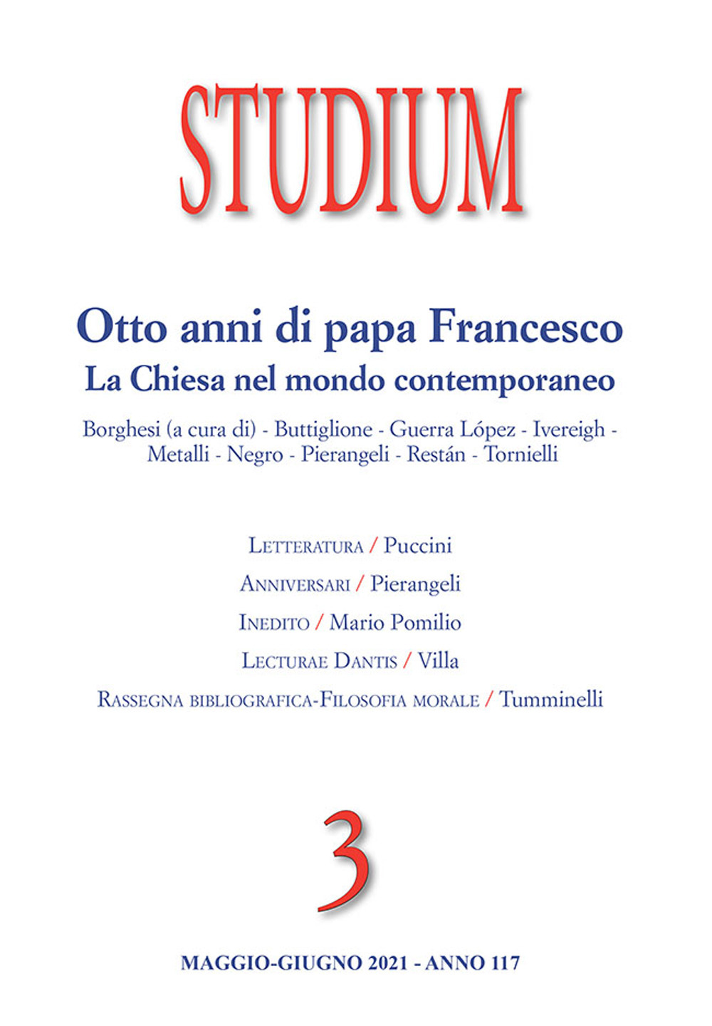 Studium (2021). Vol. 3: Otto anni di Papa Francesco. La Chiesa nel mondo contemporaneo