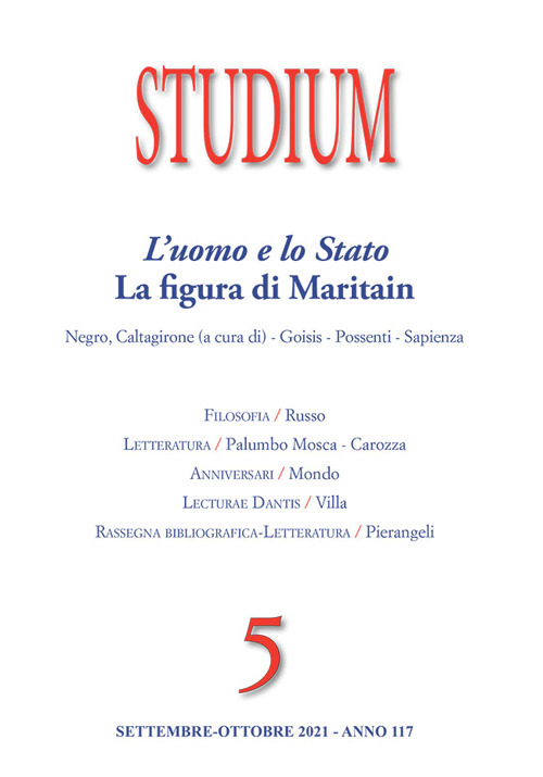 Studium (2021). Vol. 5: L' uomo e lo Stato. La figura di Maritain