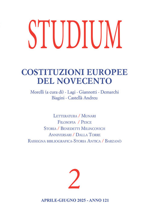 Studium (2025). Vol. 2: Costituzioni europee del Novecento