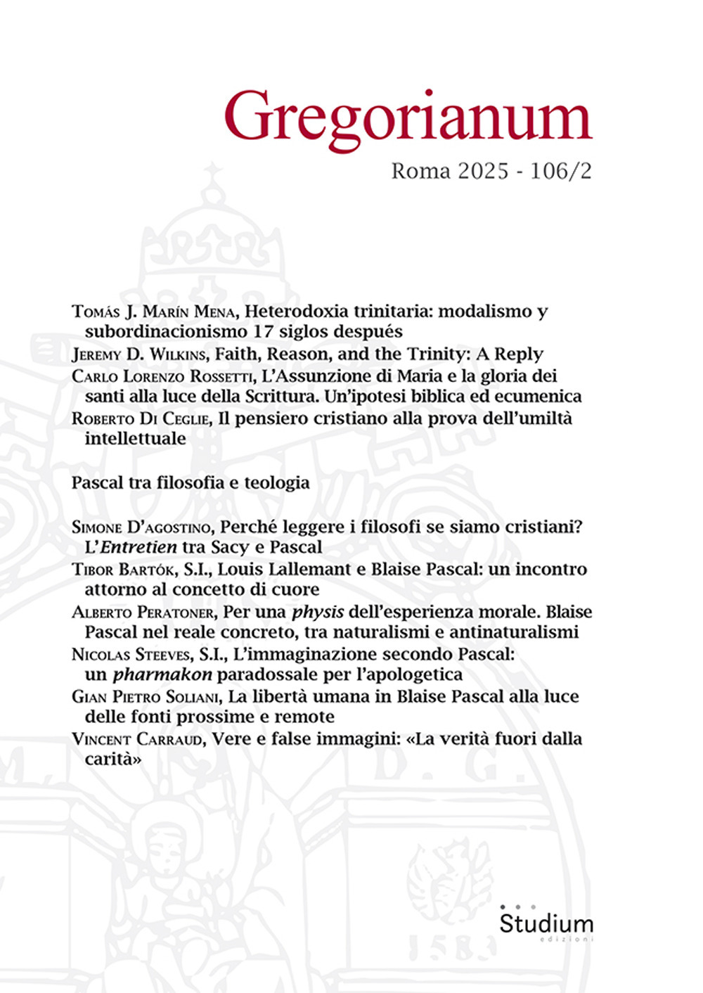Gregorianum (2025). Vol. 2