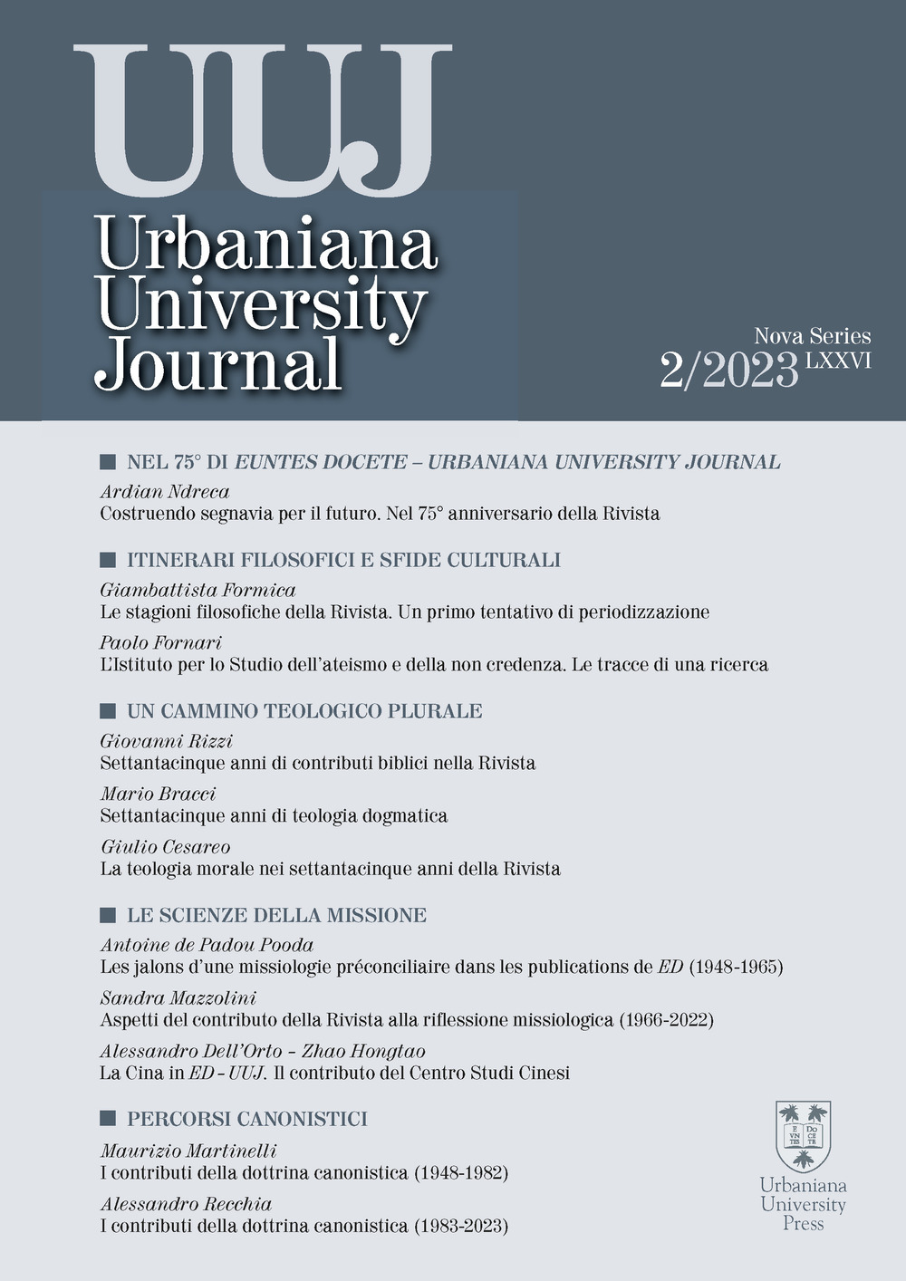 Urbaniana University Journal (2023). Vol. 2