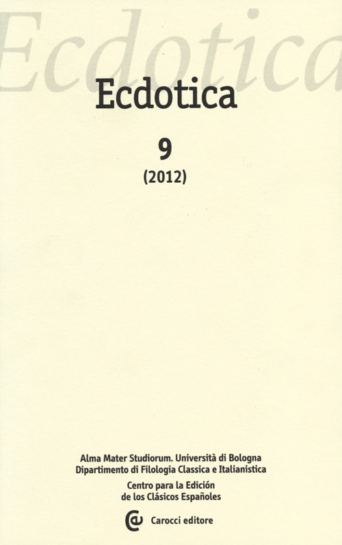 Ecdotica (2012). Vol. 9