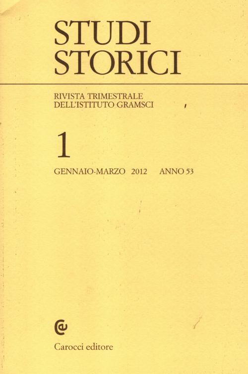 Studi storici (2012). Vol. 1