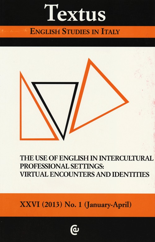 Textus. English studies in Italy (2013). Vol. 1
