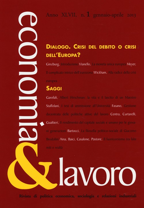 Economia & lavoro (2013). Vol. 1