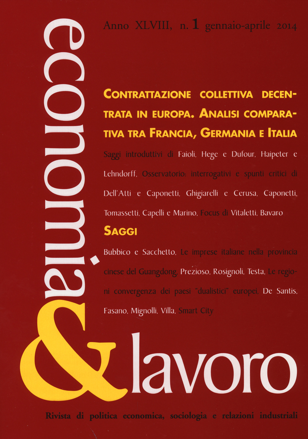 Economia & lavoro (2014). Vol. 1