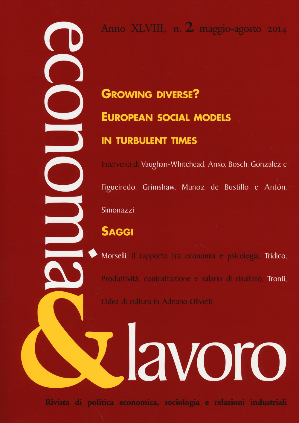 Economia & lavoro (2014). Vol. 2