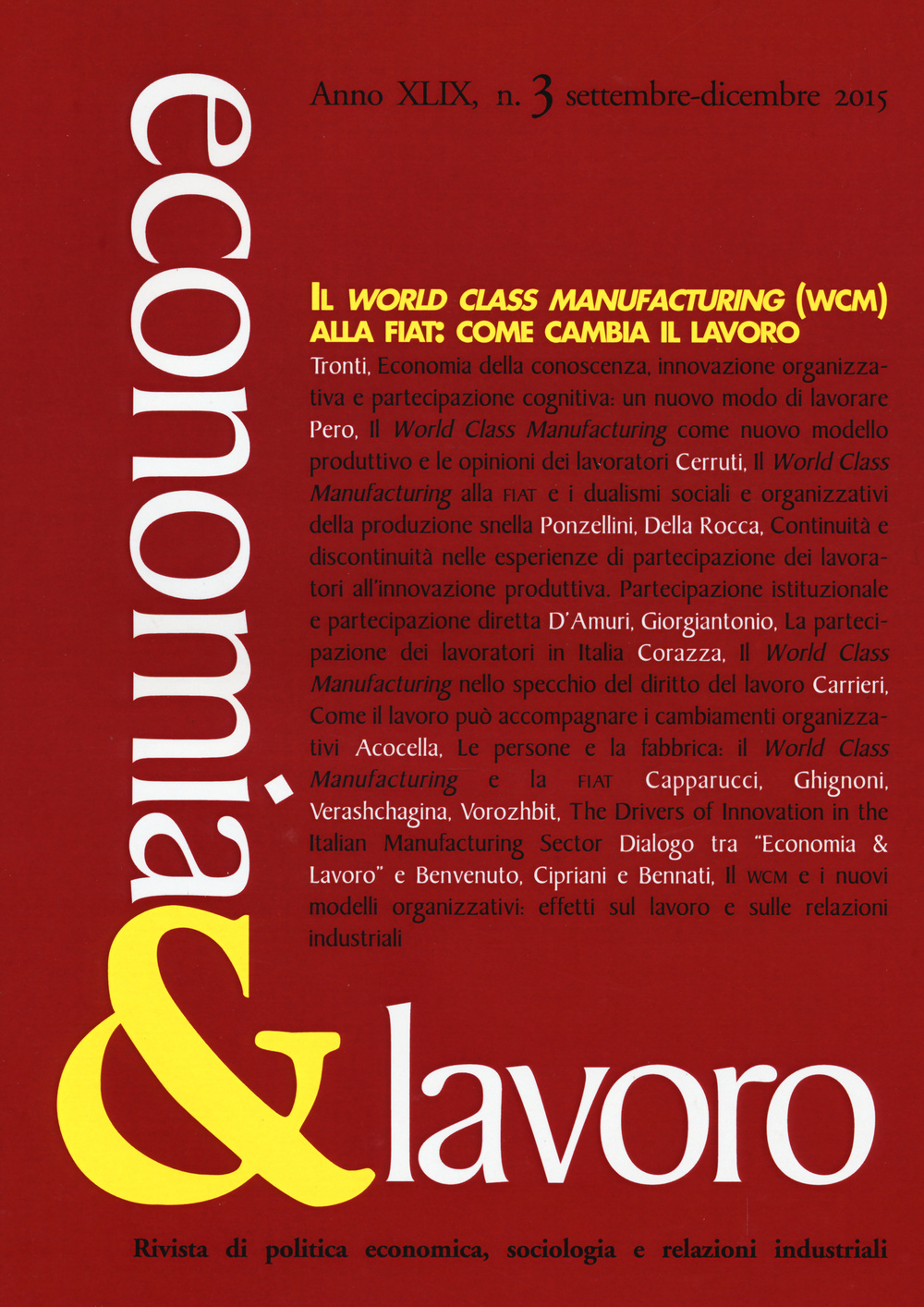 Economia & lavoro (2015). Vol. 3