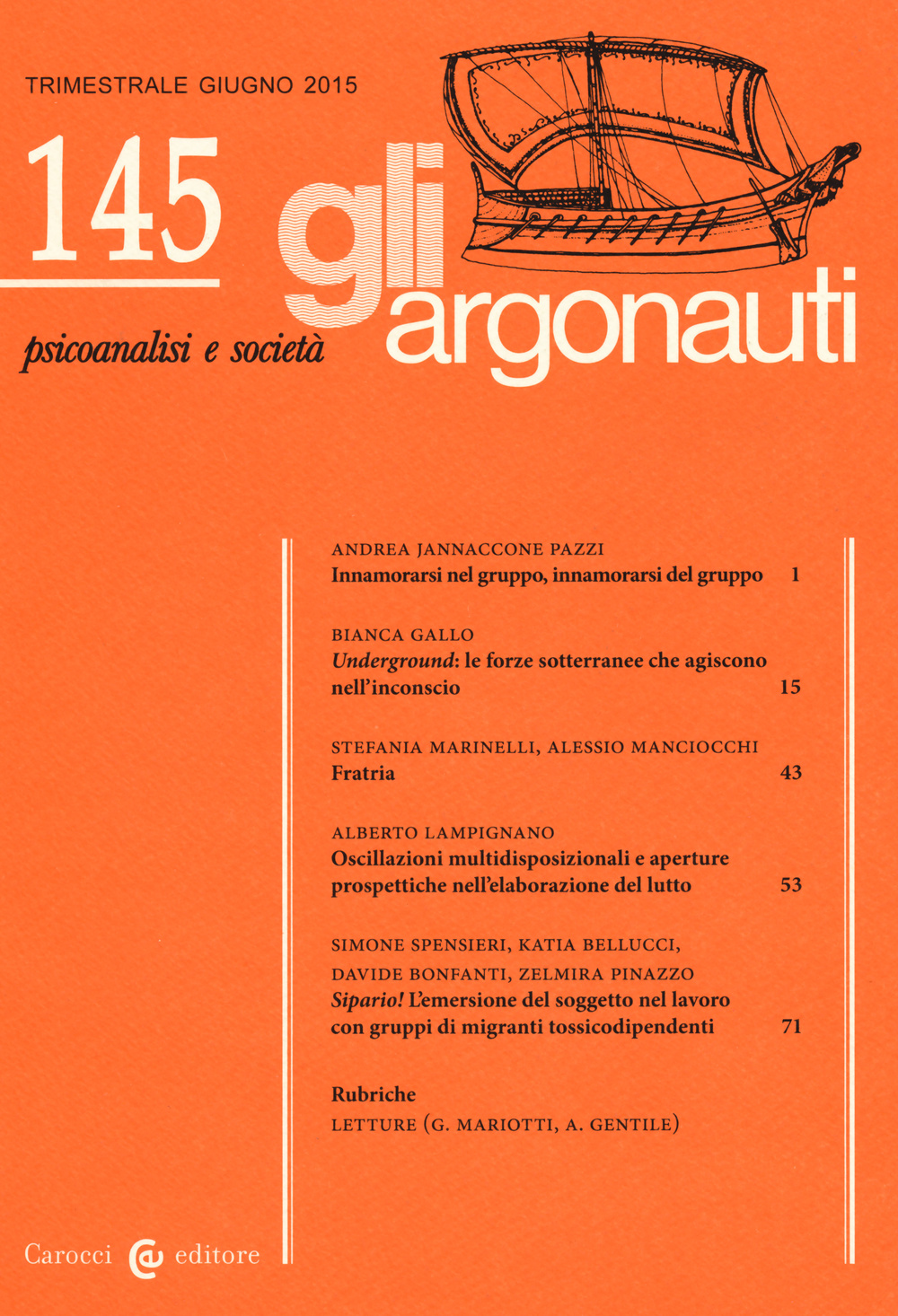 Gli argonauti (2015). Vol. 145