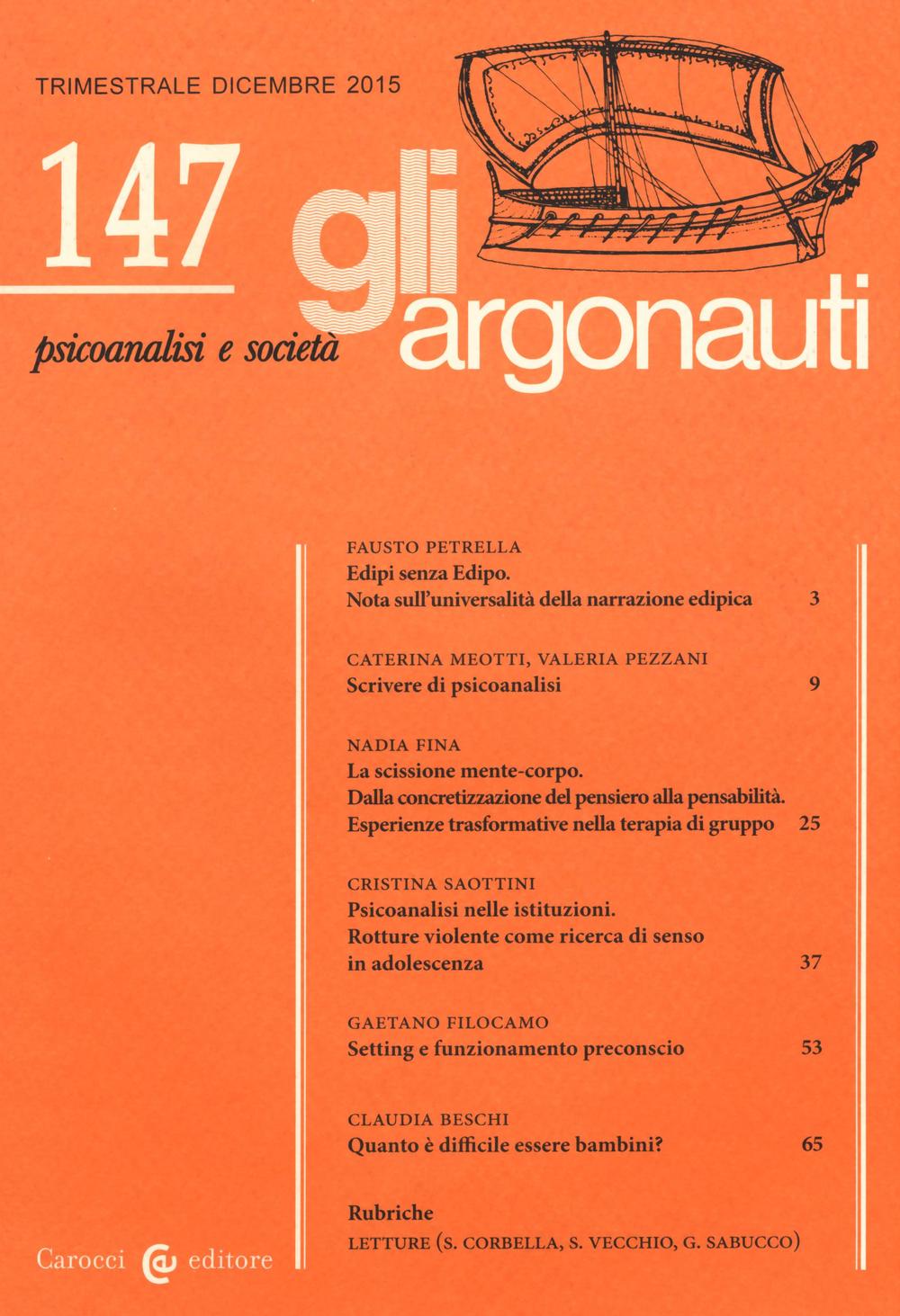 Gli argonauti (2015). Vol. 147