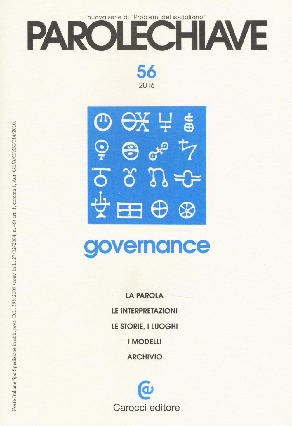Parolechiave (2016). Vol. 56: Governance