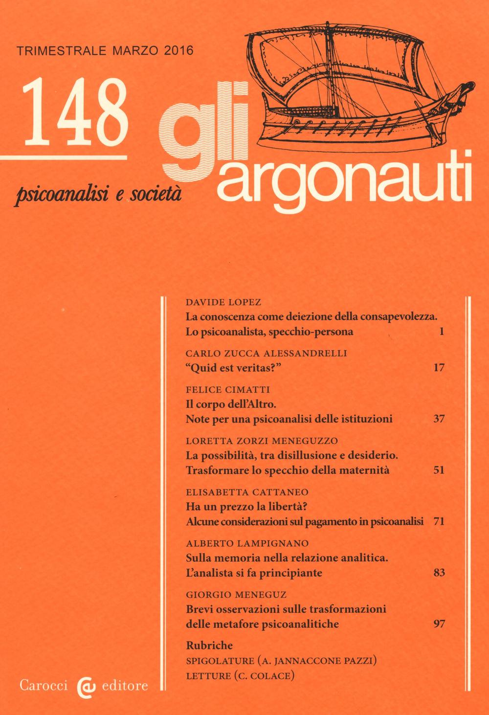Gli argonauti (2016). Vol. 148