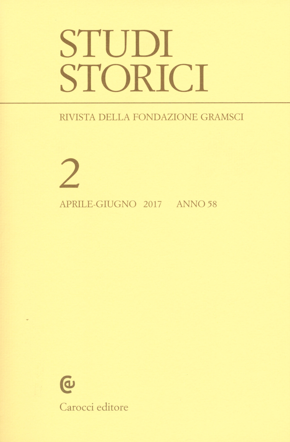 Studi storici (2017). Vol. 2