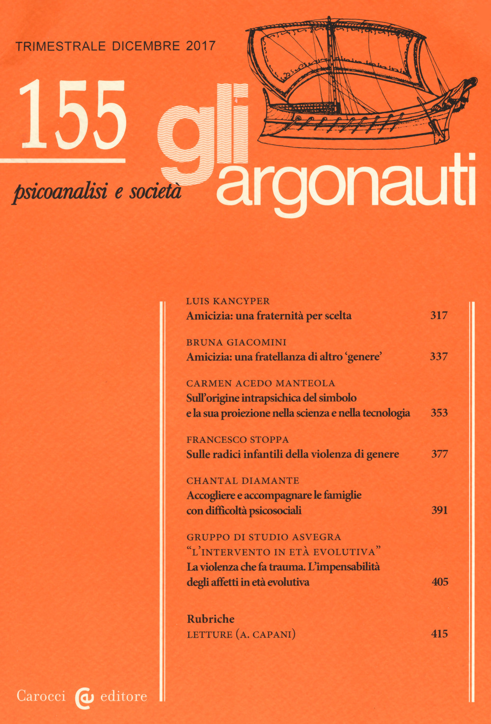 Gli argonauti (2017). Vol. 155