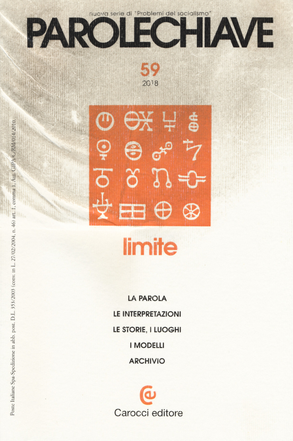 Parolechiave (2018). Vol. 59: Limite