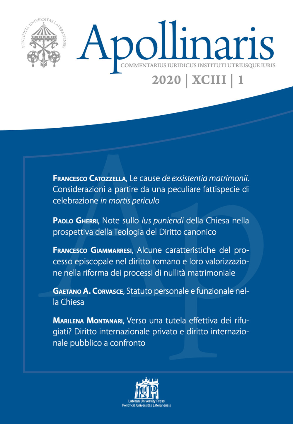 Apollinaris (2020). Vol. 1
