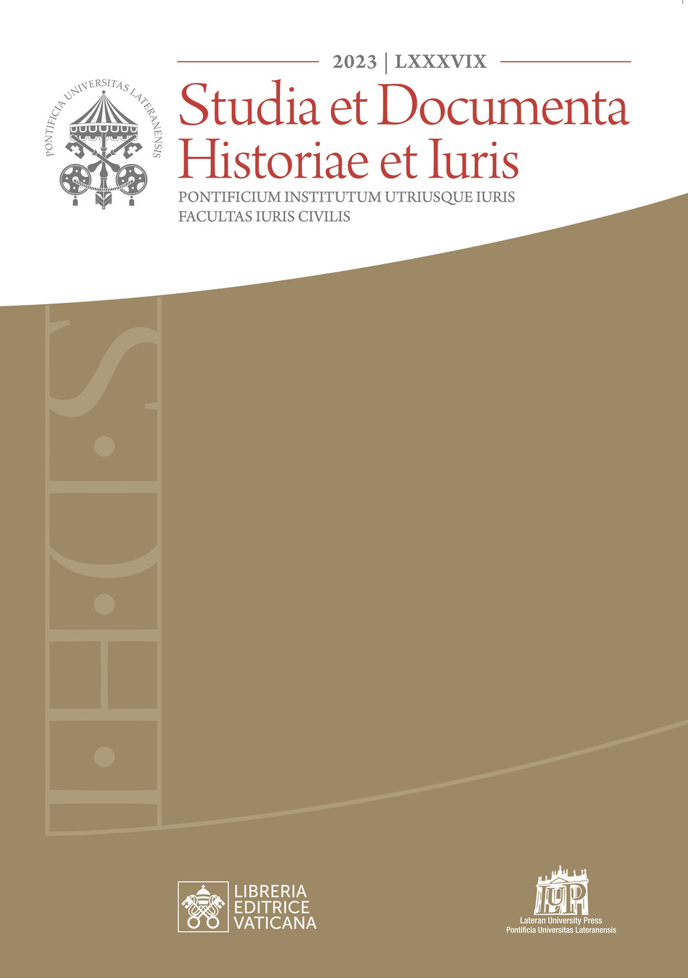 Studia et documenta historiae et iuris (2023). Vol. 89