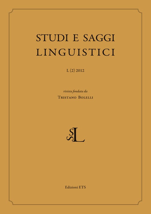 Studi e saggi linguistici (2012). Vol. 2