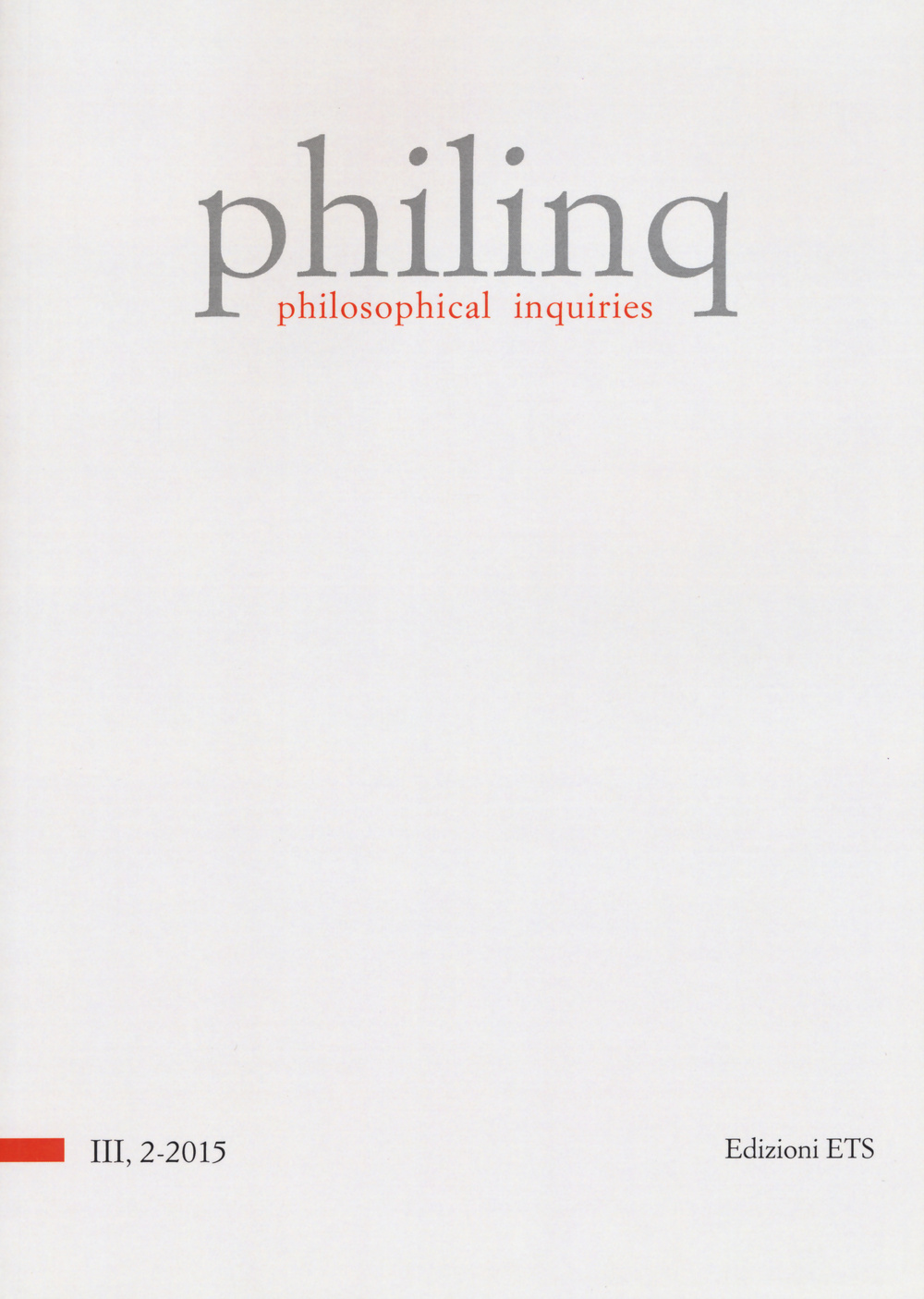 Philinq. Philosophical inquiries (2015). Vol. 2
