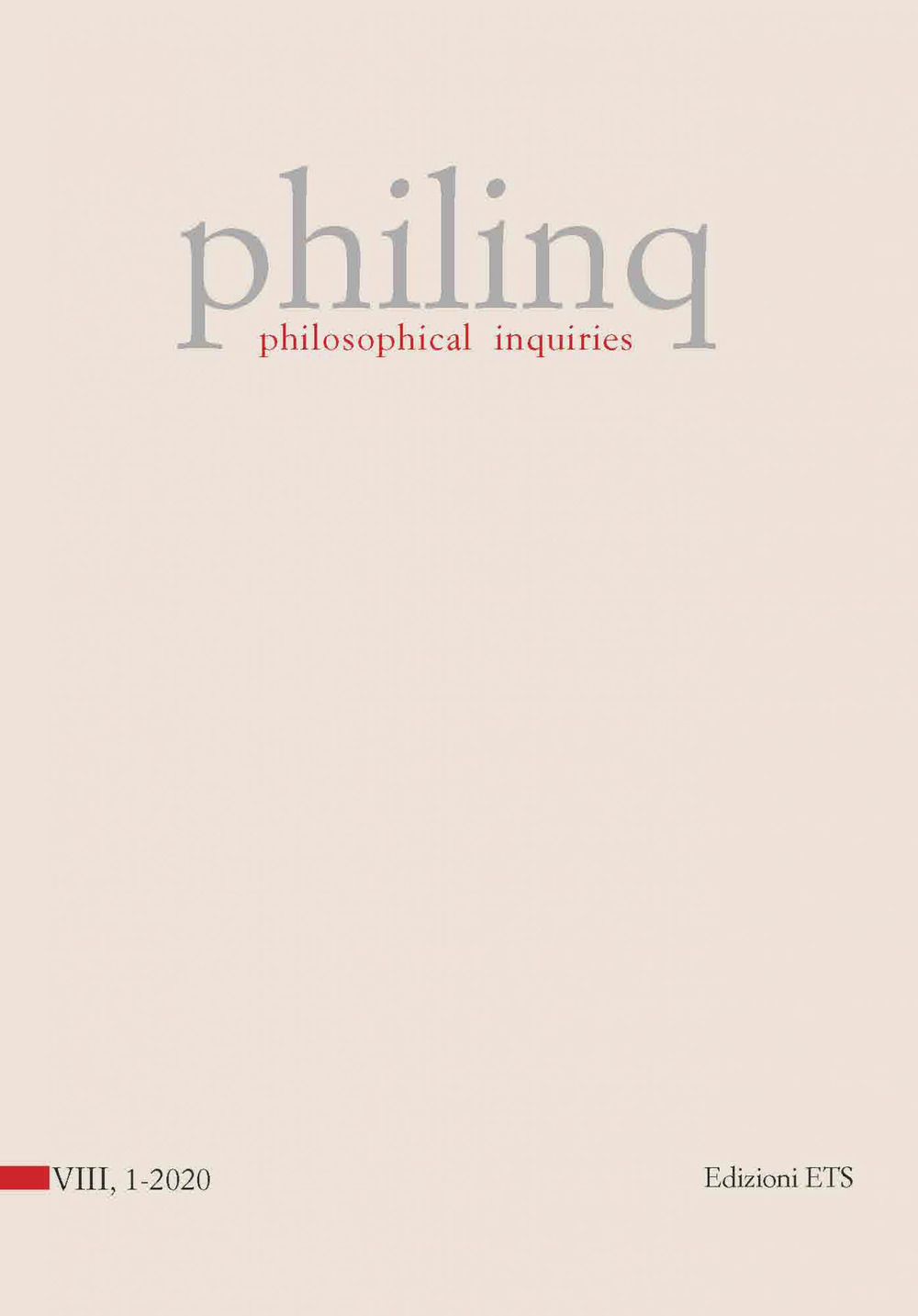 Philinq. Philosophical inquiries (2020). Vol. 1