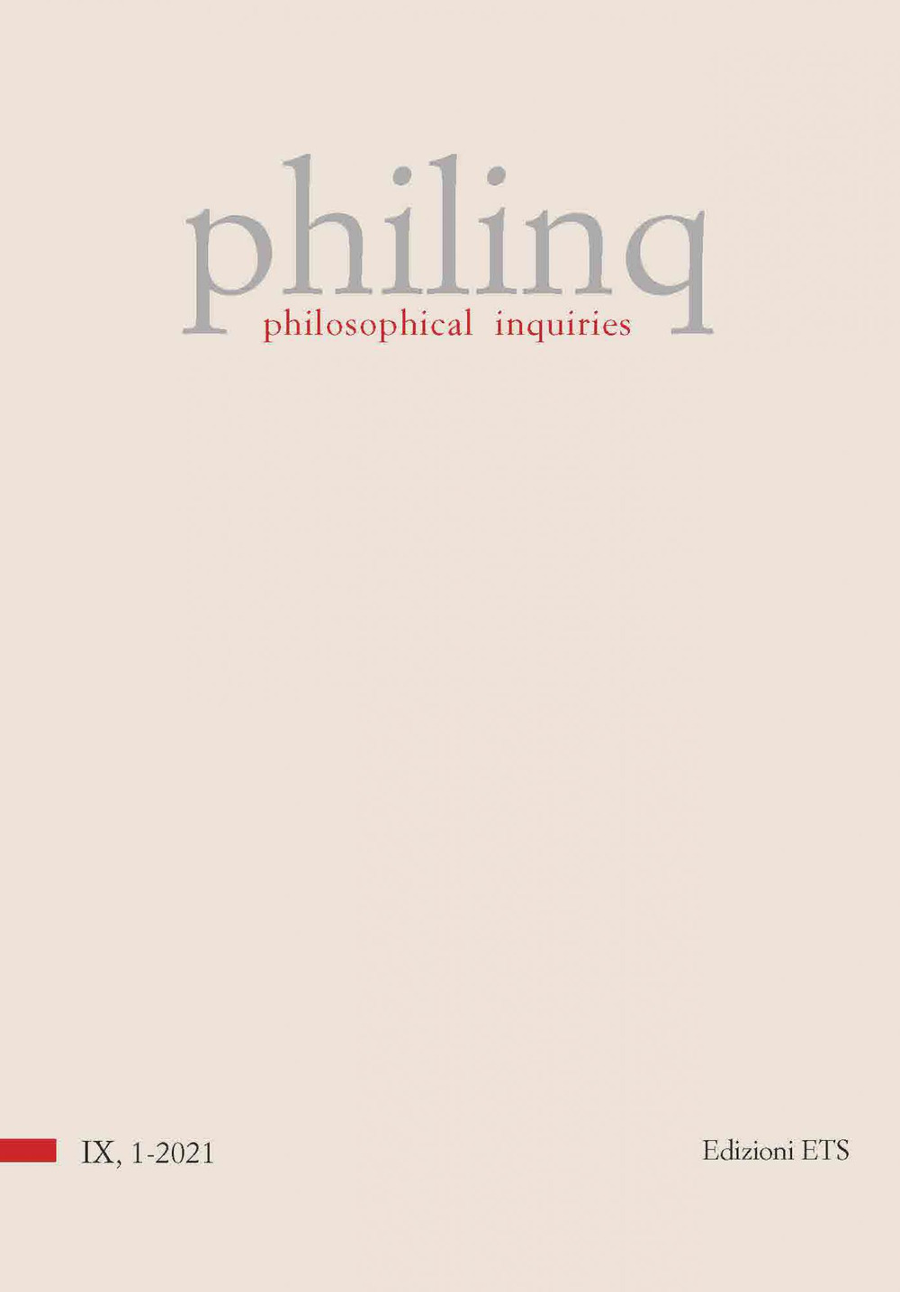 Philinq. Philosophical inquiries (2021). Vol. 1